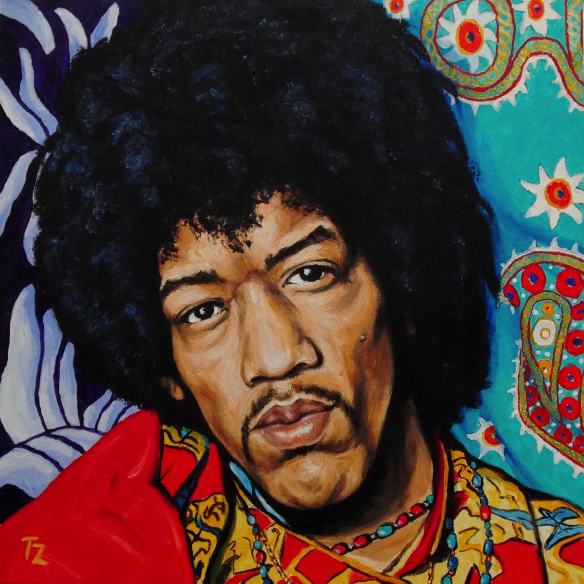 Jimi Hendrix, 85 x 85 cm, 2003