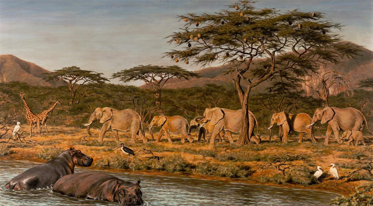 African Idyll 2, 134 x 74 cm, 1993